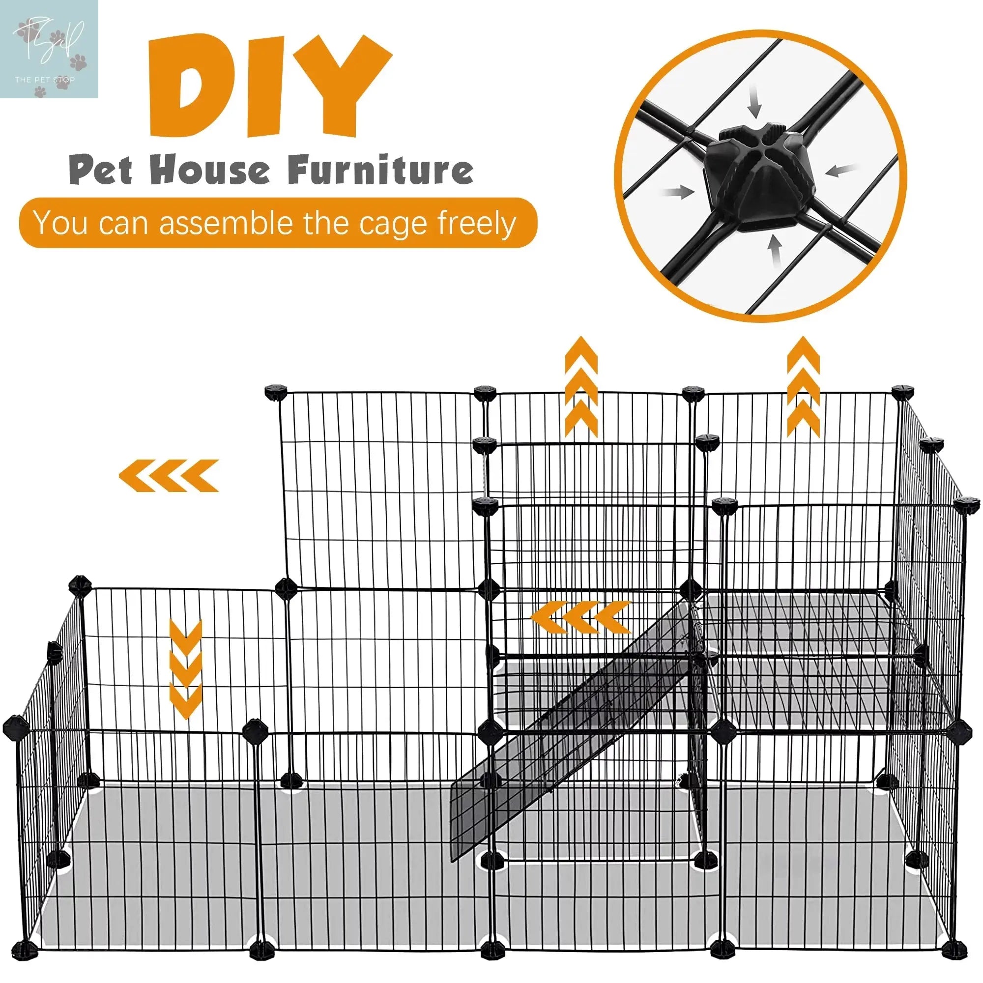 Coziwow 72" Large Cat Cage Playpen, DIY Metal Wire Kennels, Pet Cage for Rabbit Small Animal Indoor, Black Coziwow