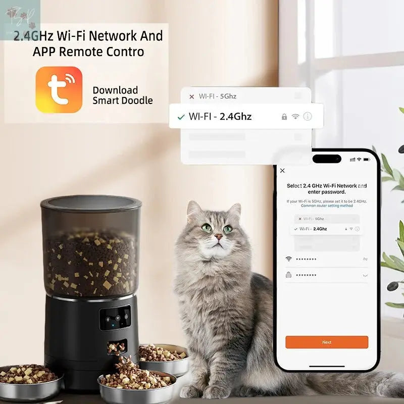 HEYBO Automatic Cat Feeder Smart App-Controlled Pet Feeder with 3 Bowls The Pet Stop