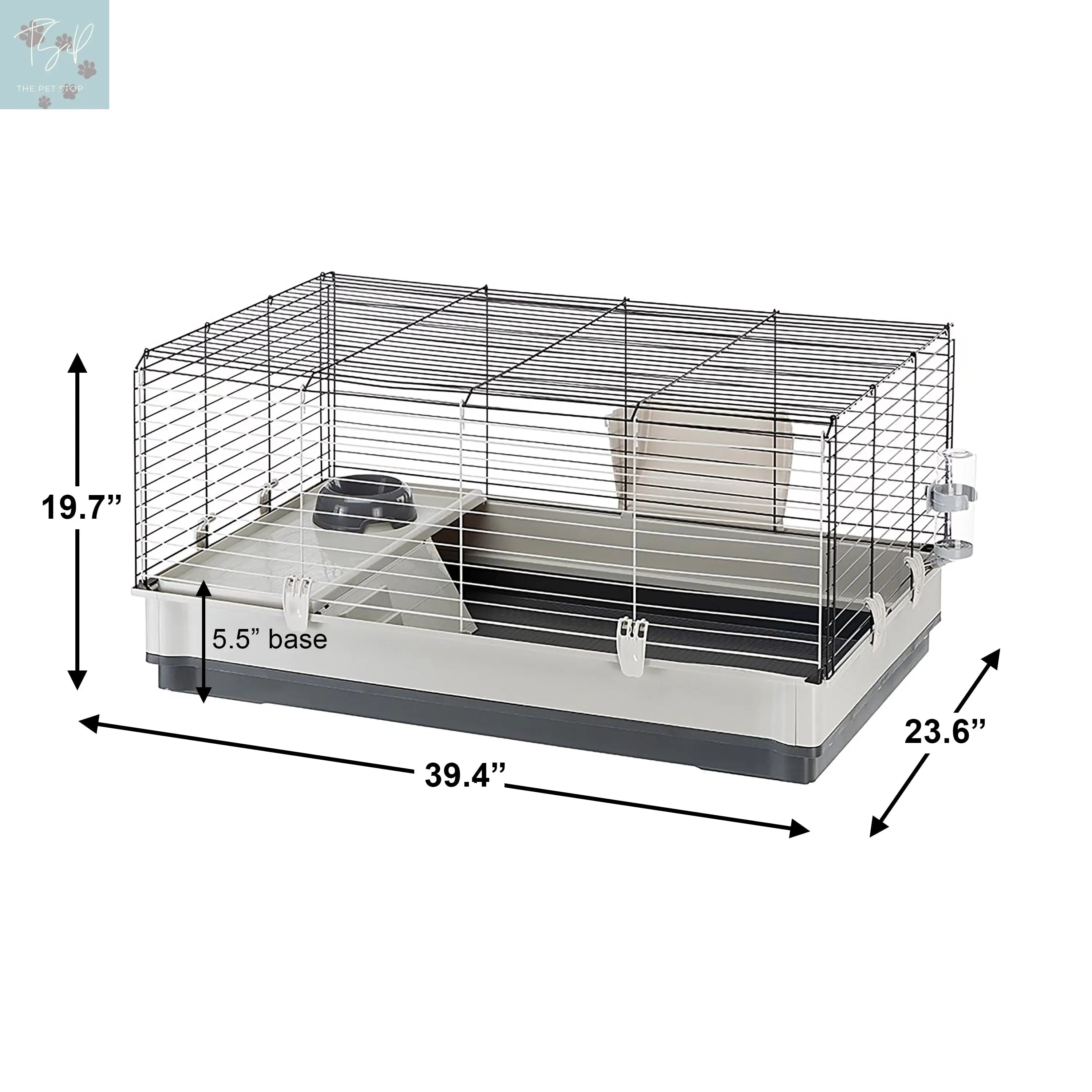 Ferplast Krolik Rabbit Cage | 39.4L X 23.6W X 19.7H Inches | Gray & Black Mid-west Metal Products Co Inc