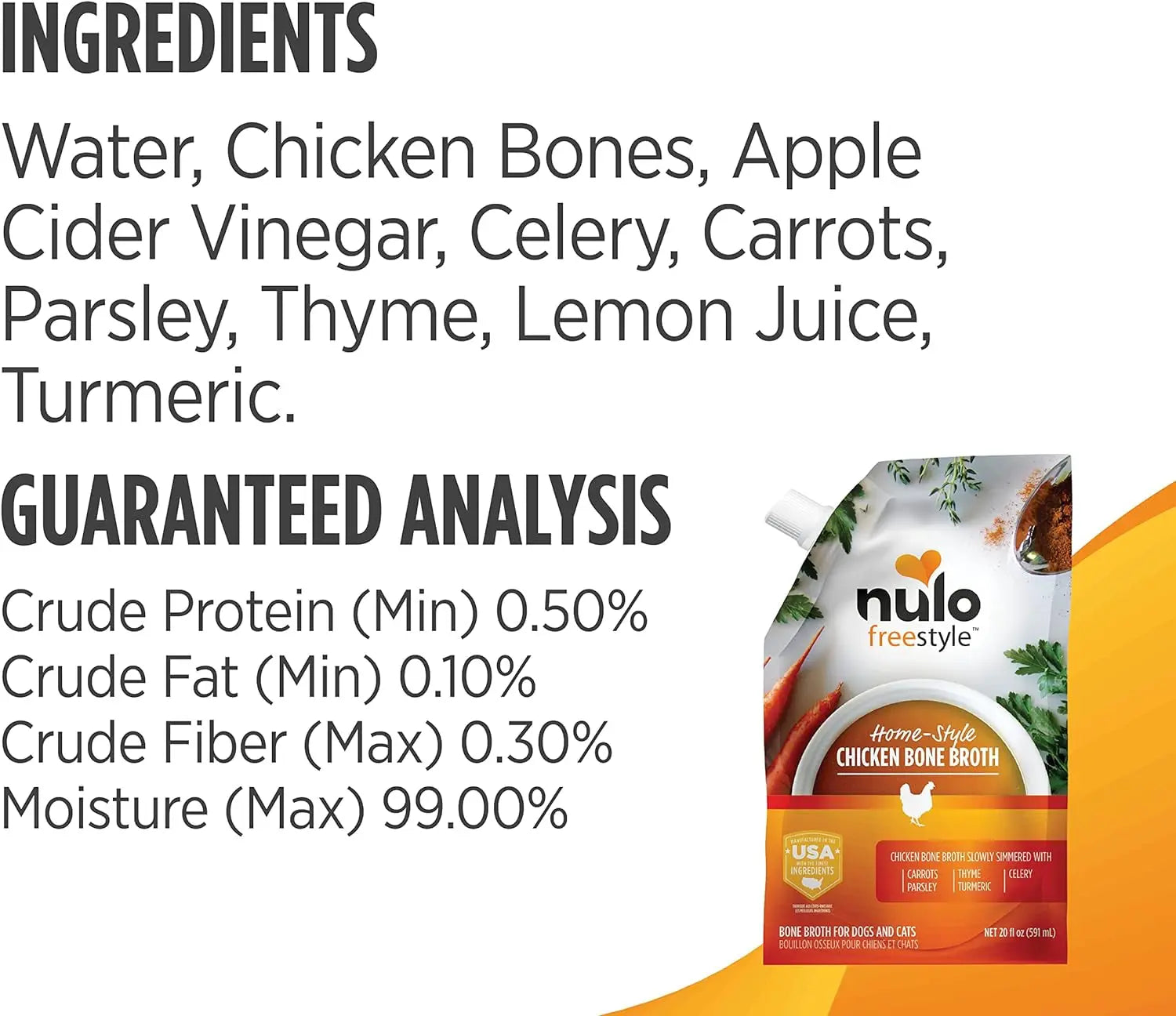 Nulo Freestyle Premium Bone Broth Food Topper for Cats & Dogs - Pack of 3, 20 Fl Oz | Boosts Coat & Skin with Collagen & Chondroitin! Nulo
