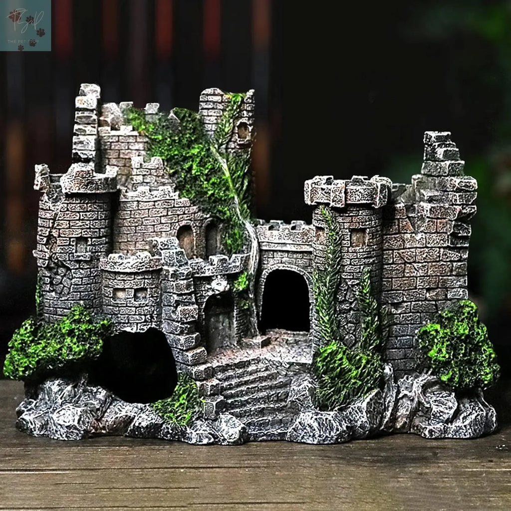 Eco-Friendly Resin Castle Aquarium Ornaments and Submarine Decorations for Betta Fish Tank Accessories ARIDA