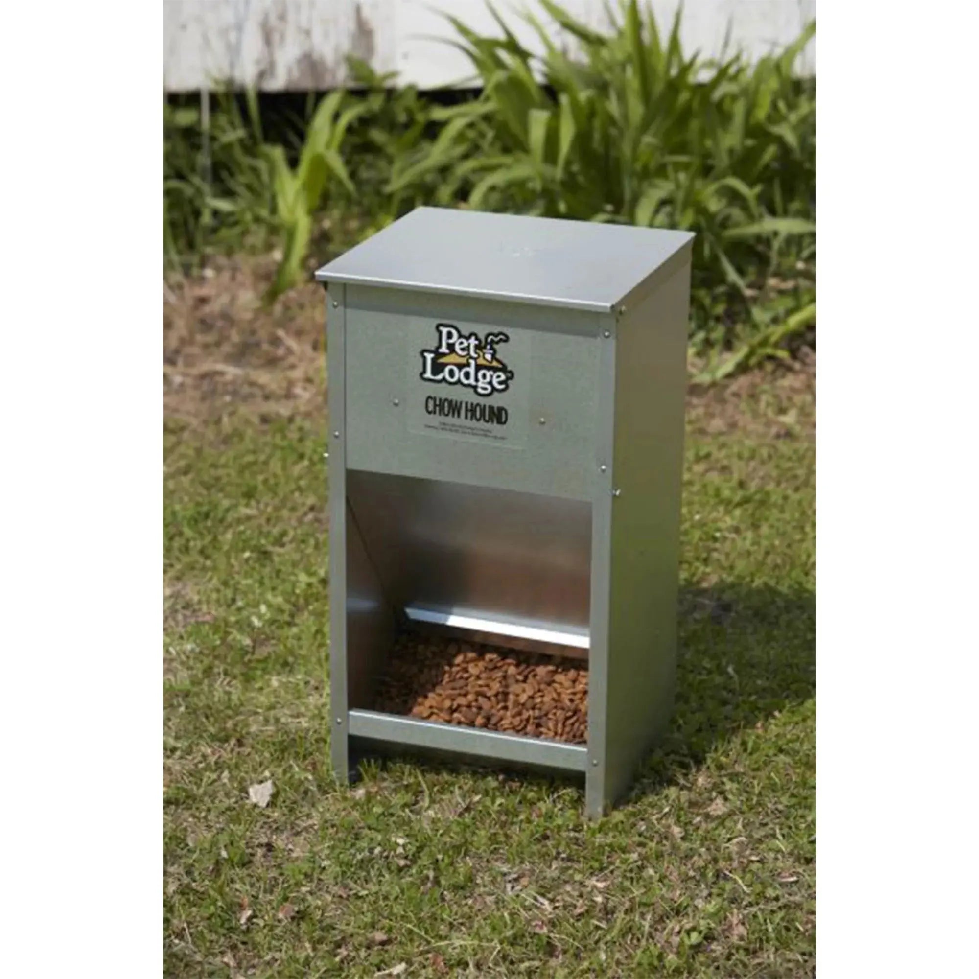 Automatic Pet Lodge Steel Dog Feeder with 25-Pound Capacity Miller Manufacturing Company
