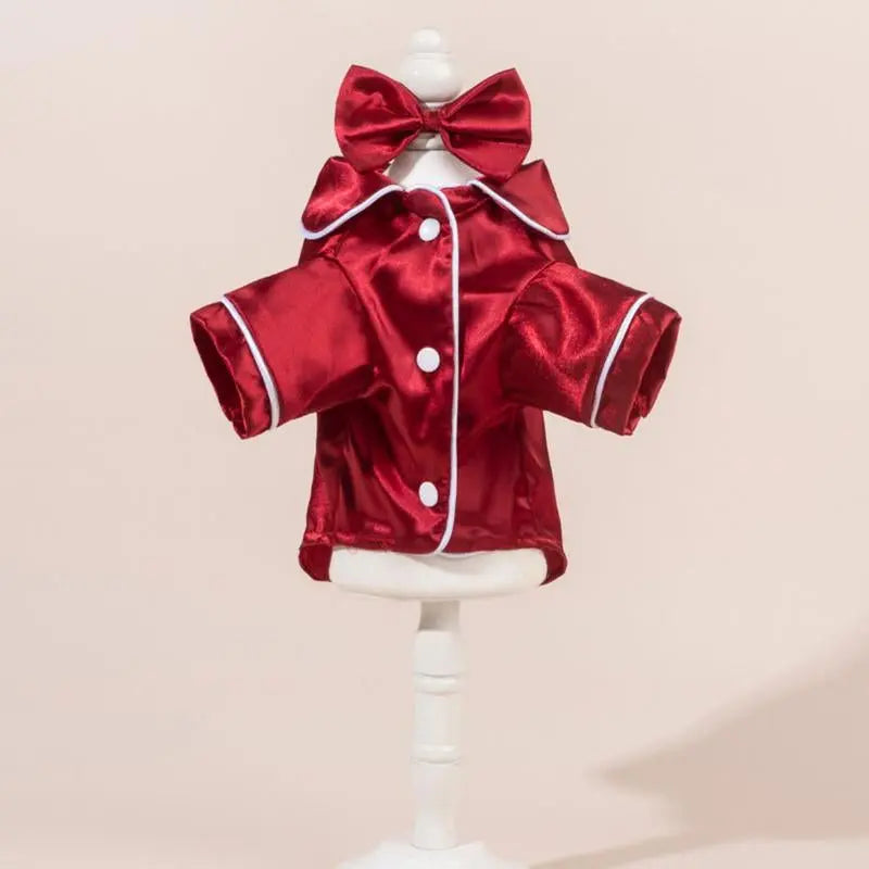 Luxury Simulated Silk Pajamas for Pets - Spring and Summer Apparel for Puppies and Cats, Ideal for Bichon, Pomeranian, and Poodle Breeds The Pet Stop