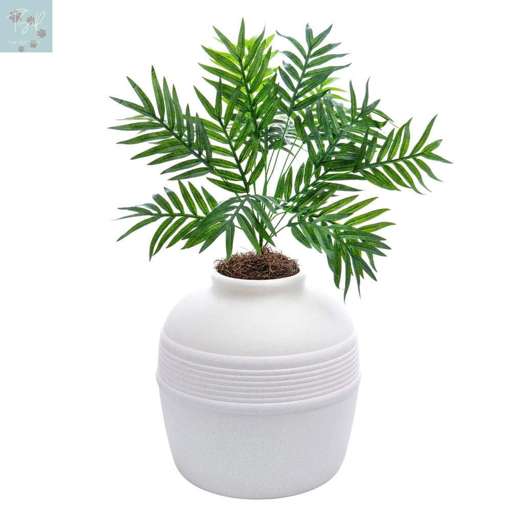 Discreet Litter Box Planter with Hooded Design and Artificial Plant for Pets Does not apply