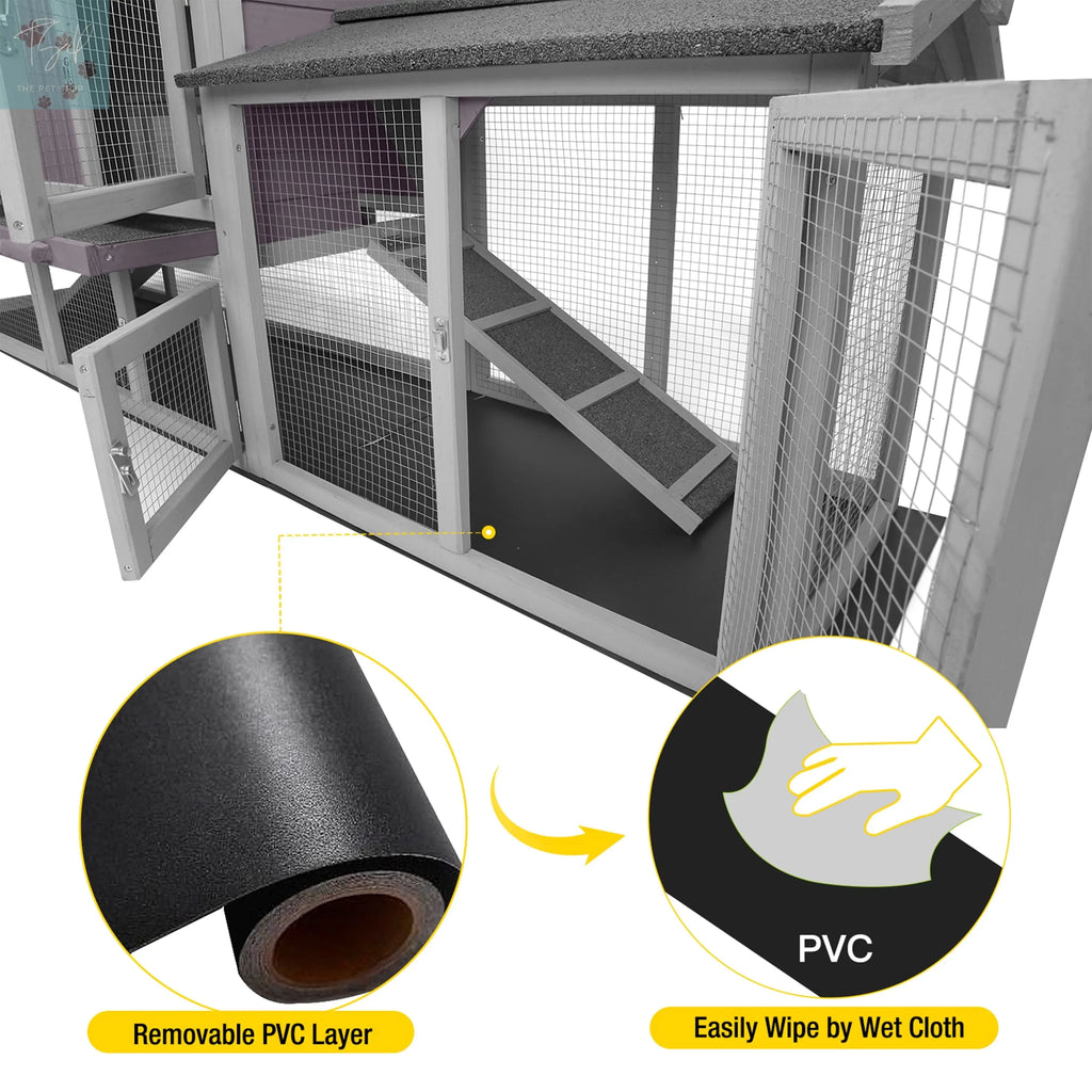 Aivituvin Wooden Outdoor Chicken Coop with Dual Run and Removable PVC Layer Aivituvin Inc