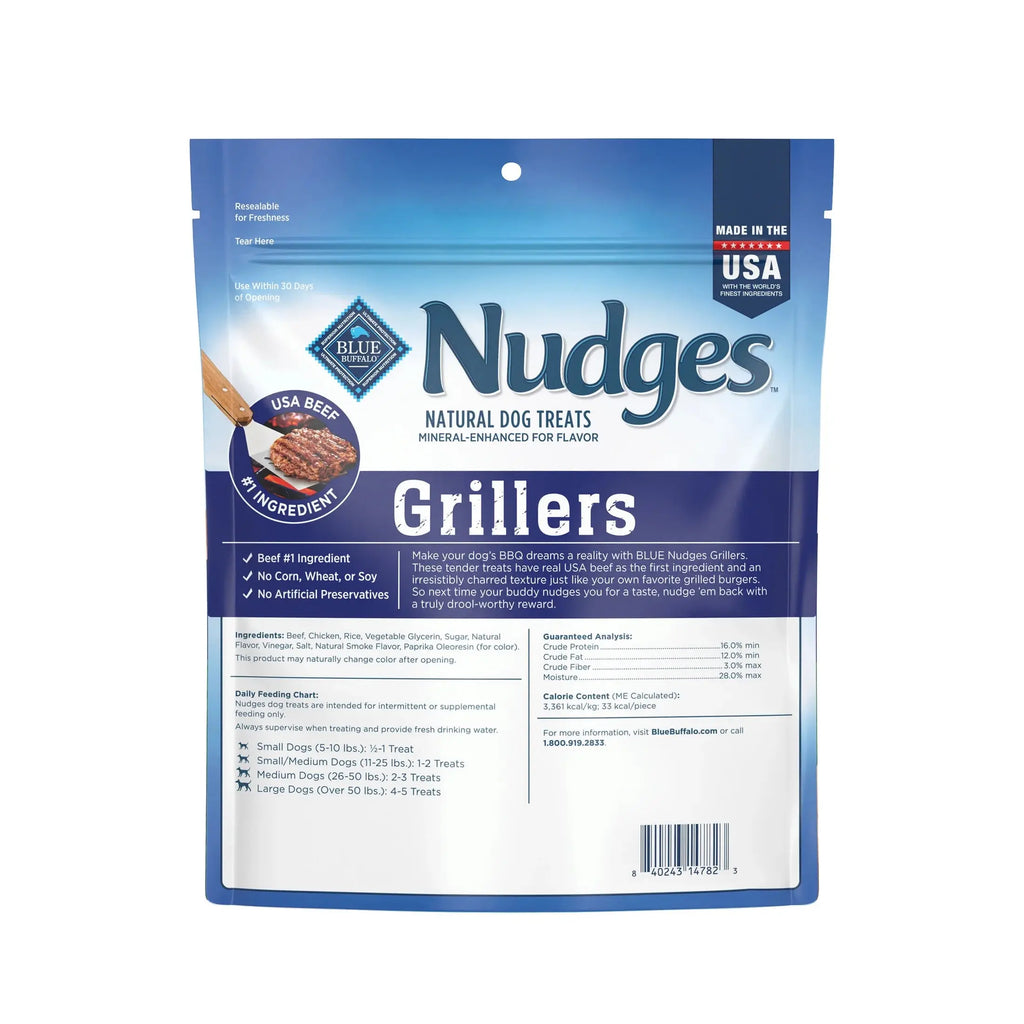 Blue Buffalo Nudges Grillers Natural Dog Treats with Real Beef - 16 oz of Pure Joy for Your Pup! Blue Buffalo