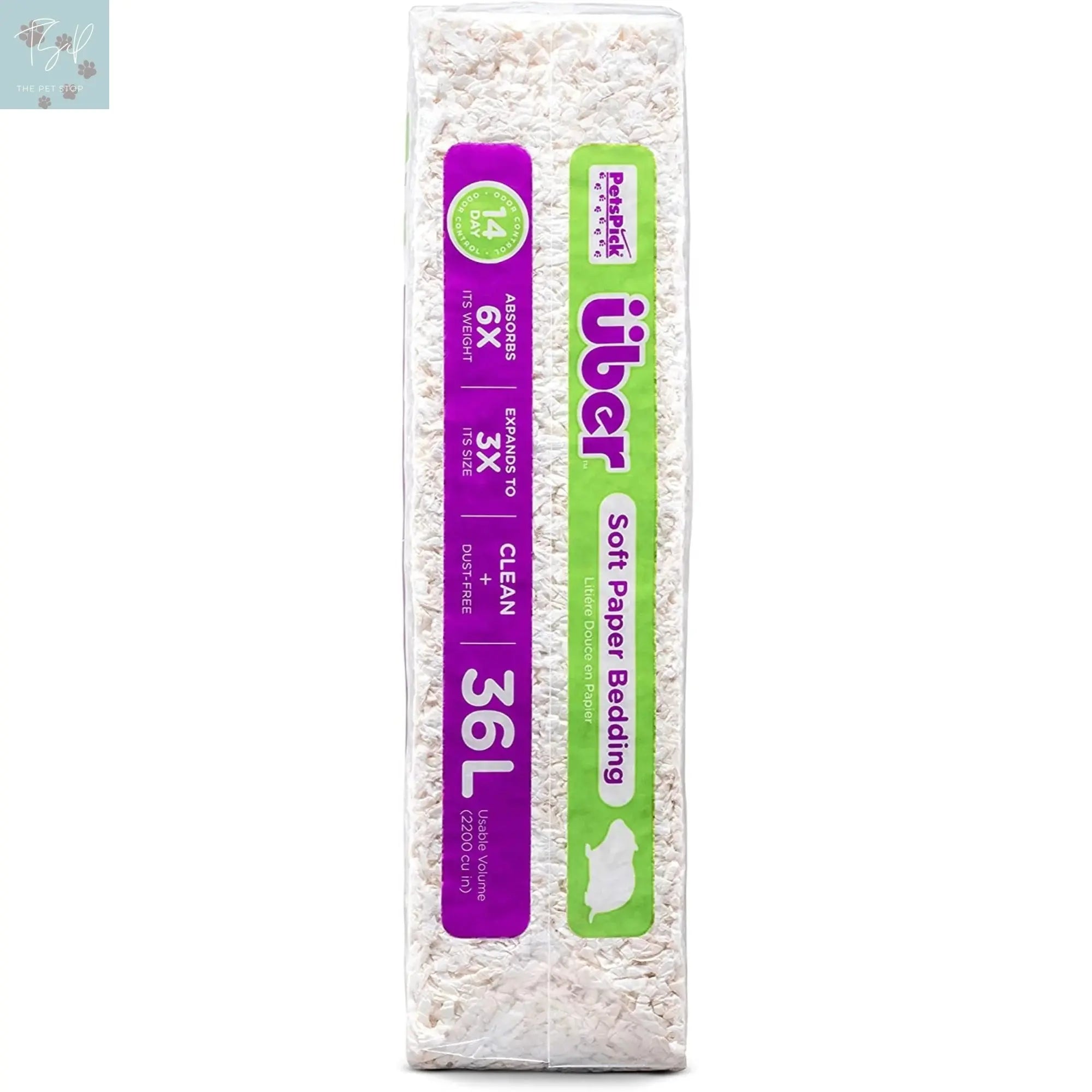 (4 Pack) Pets Pick 36L White Uber Pet Bedding, Hamster, Rabbit, Rat American Wood Fibers