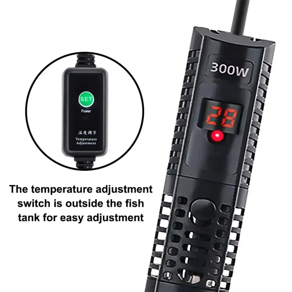Revolutionary Aquarium Submersible Heater with LCD Display - Effortlessly Adjust Water Temperatures from 50W to 500W for Your Aquatic Paradise Does not apply