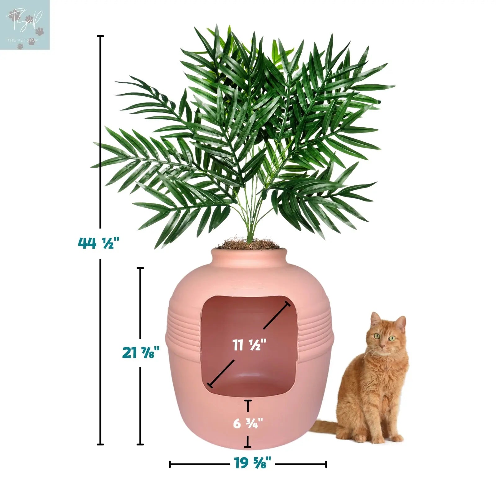 Discreet Litter Box Planter with Hooded Design and Artificial Plant for Pets Does not apply