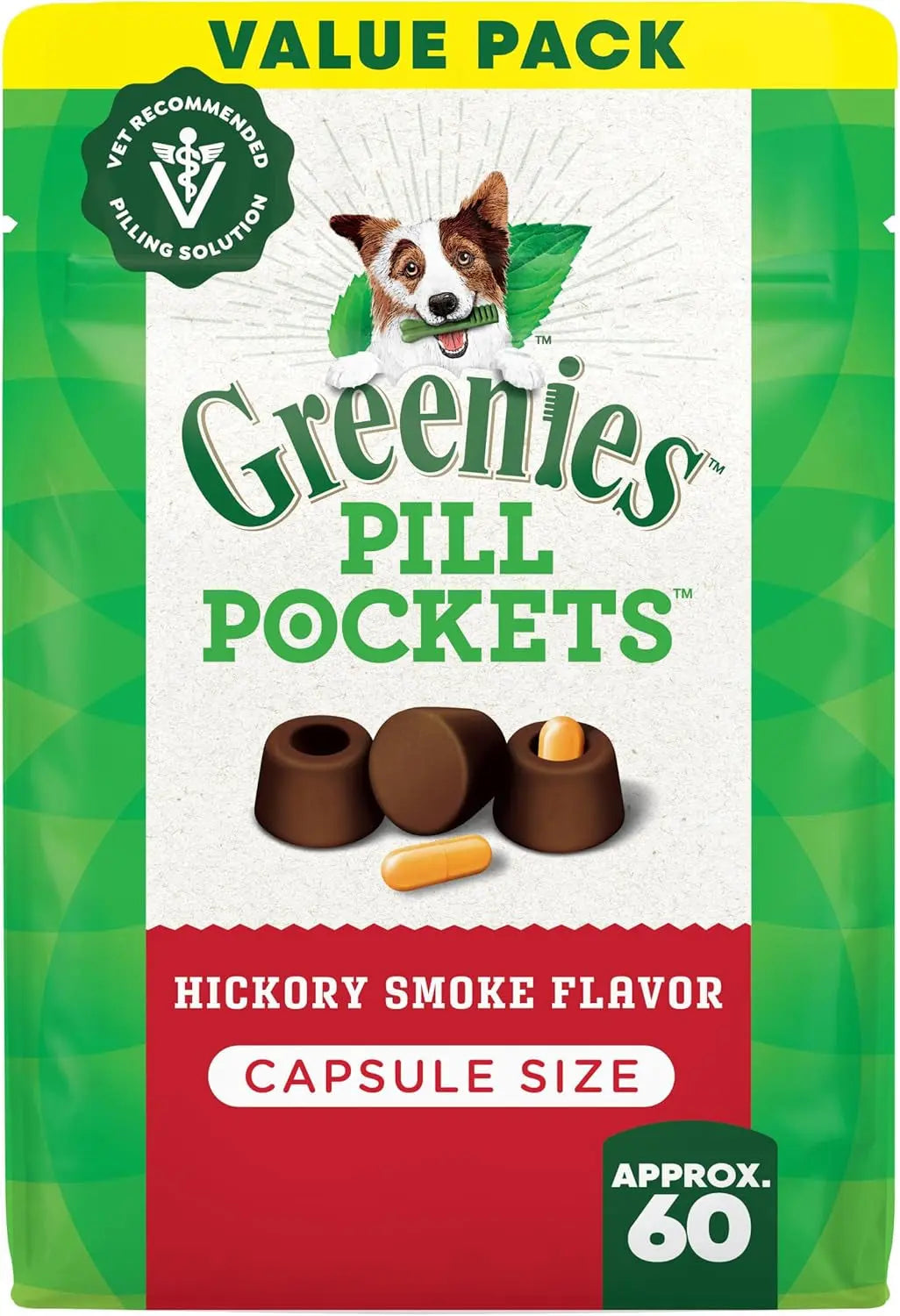 Delicious Greenies Pill Pockets for Dogs - Large Soft Treats with Real Peanut Butter (60 Treats, 15.8 oz) Mars Petcare US