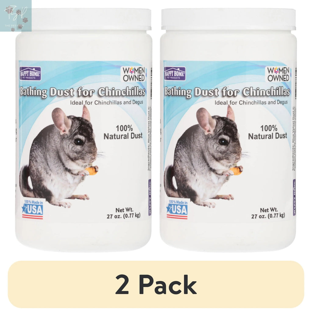 Happy Home Pet Products Chinchilla Bathing Dust - 27 Oz (2 Pack) for Small Animal Habitats Happy Home Pet Products