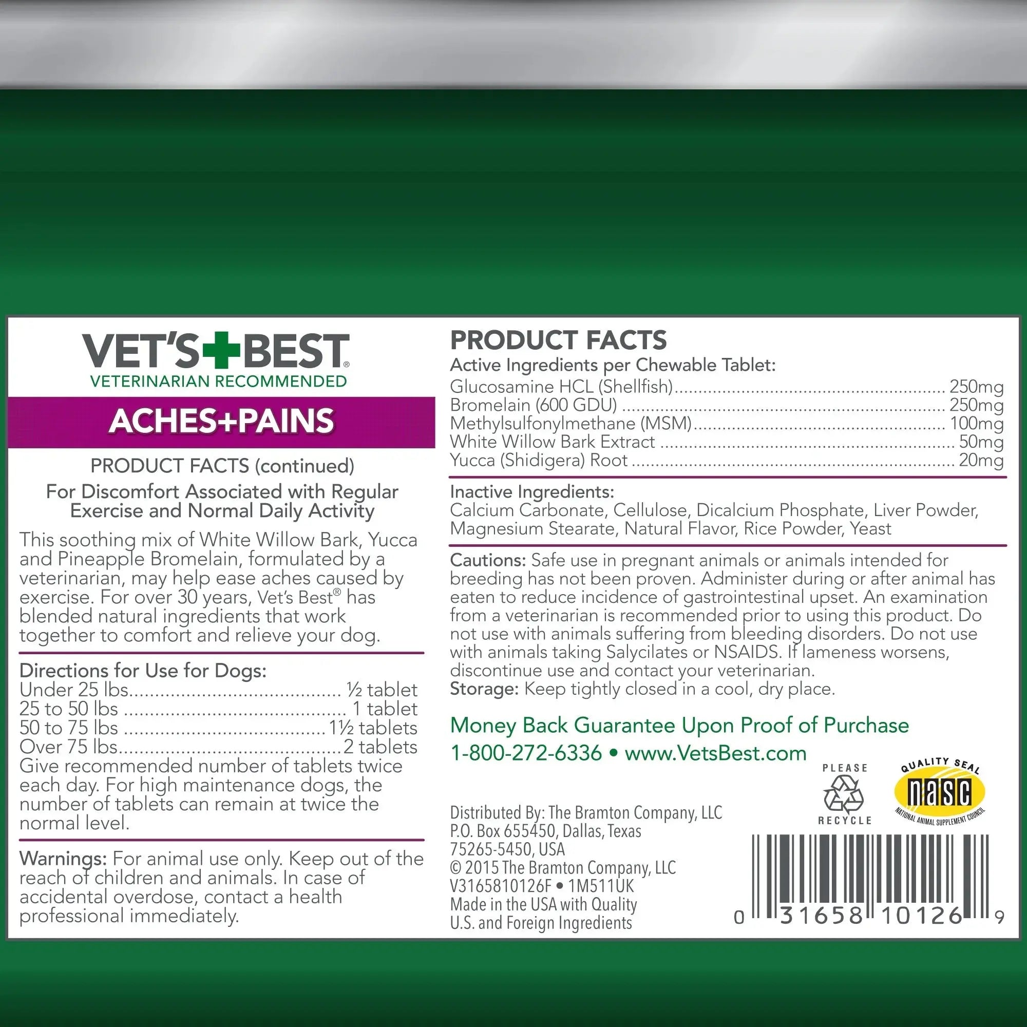 Vet’s Best Hip and Joint Support Supplement for Dogs - 50 Chewable Tablets Vet's Best