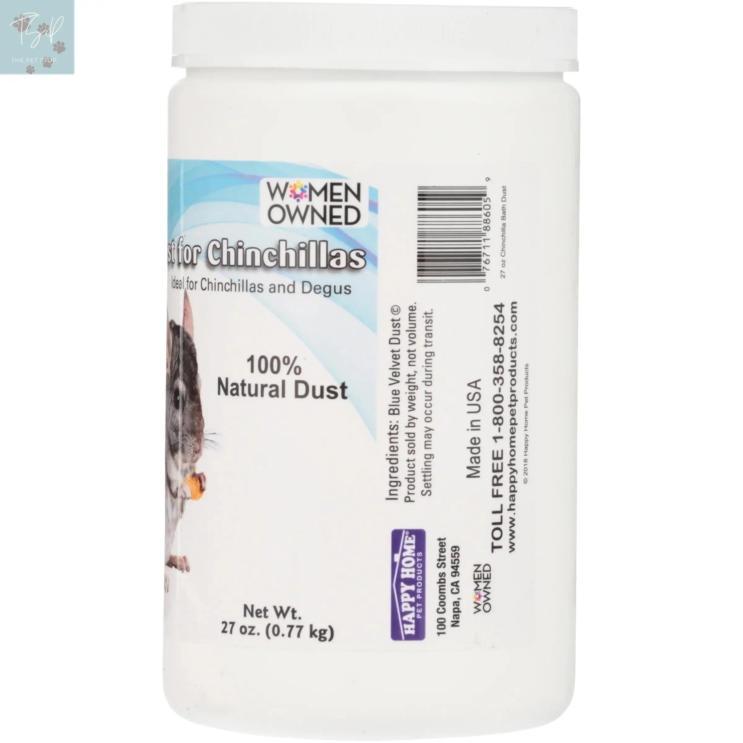 Happy Home Pet Products Chinchilla Bathing Dust - 27 Oz (2 Pack) for Small Animal Habitats Happy Home Pet Products