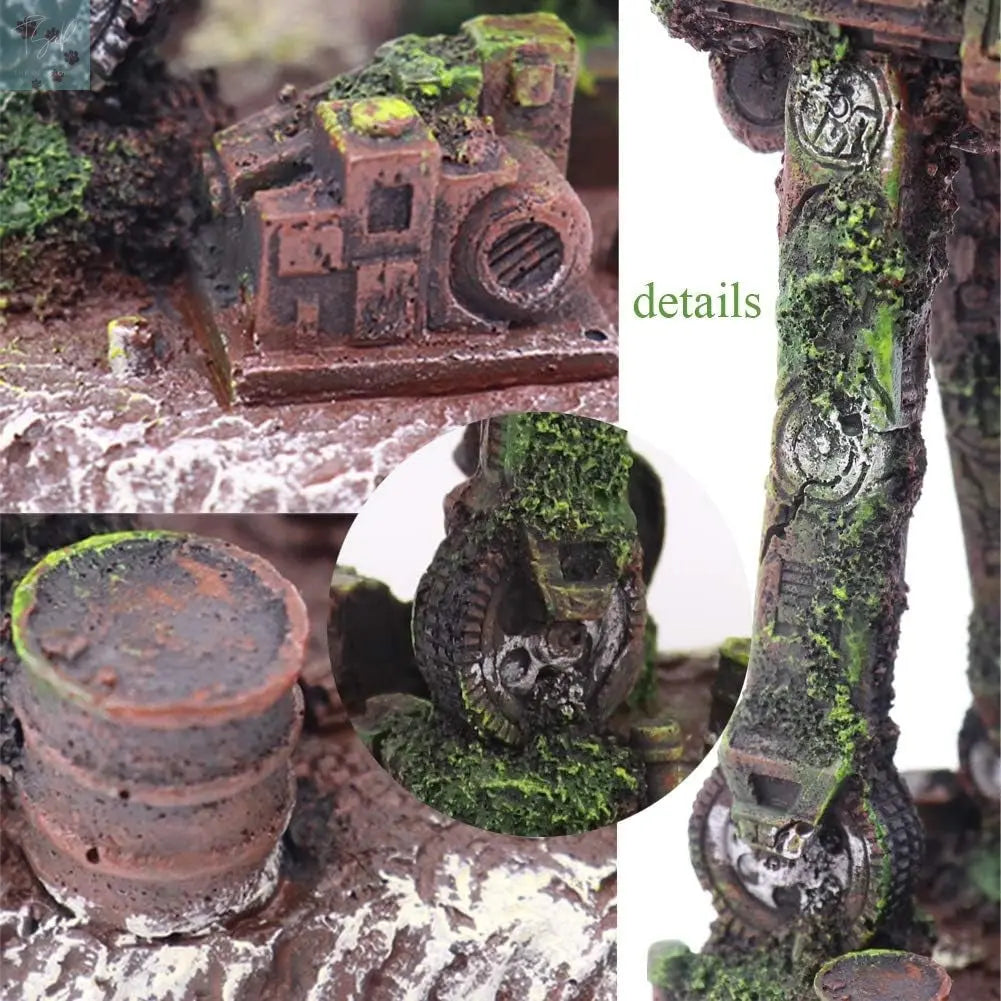 Ulifery Aquarium Decorations: Unique Walking Land Tank Ornament - Alien Fish Robot for Betta and Small Aquariums Ulifery