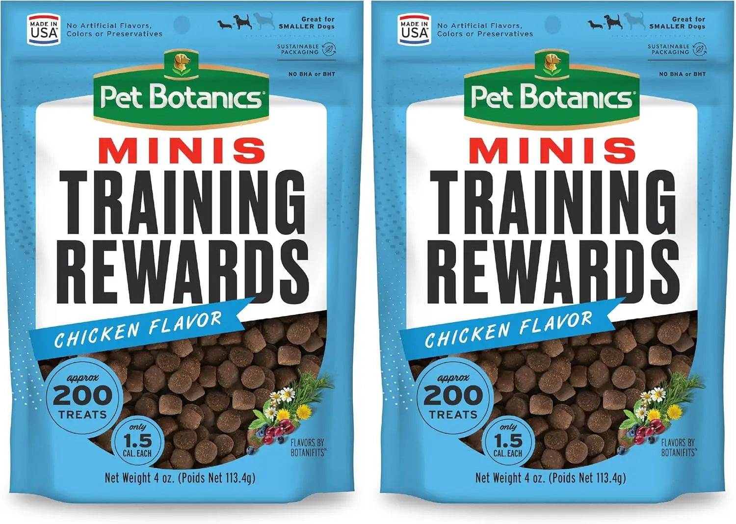 Deliciously Soft & Chewy Training Treats for Dogs - Pet Botanics 10 oz. Mini Chicken Flavor Rewards, Perfect for All Breeds! Pet Botanics