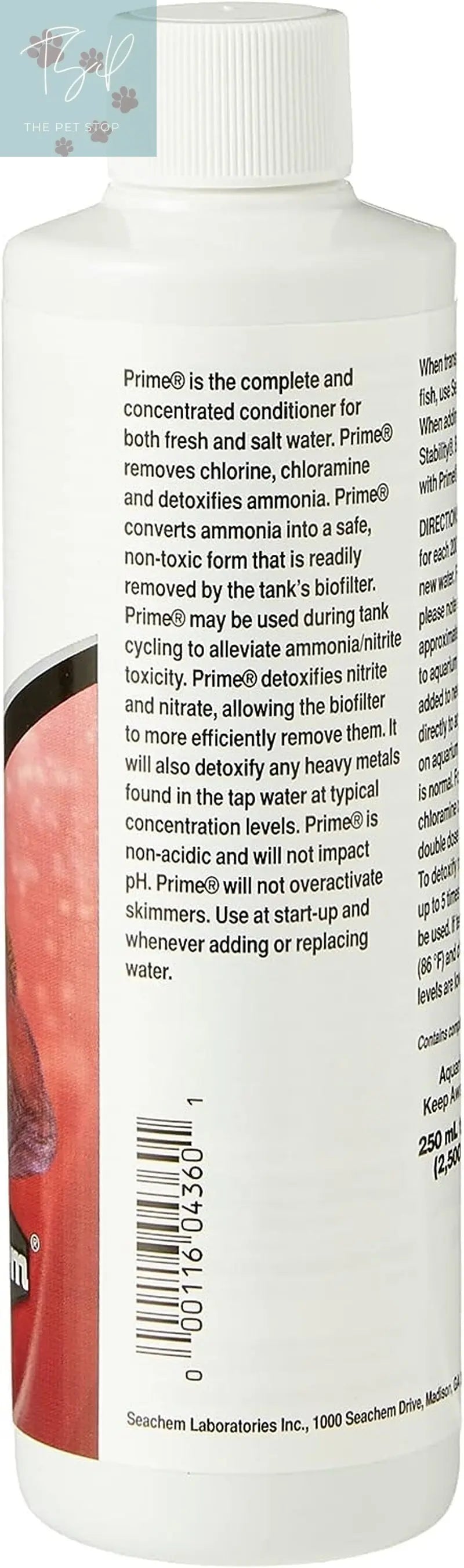 Seachem Prime Freshwater and Saltwater Conditioner - Chemical Remover and Detoxifier, 250 mL Seachem Laboratories, Inc.