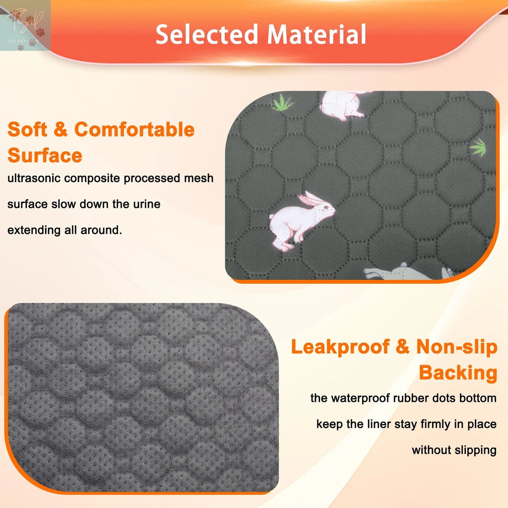 2 Pack Washable Guinea Pig Cage Liners for Midwest and C&C Cages, 24”X 36” Reusable Leakproof and Anti-Slip Guinea Pig Pee Pads, Fleece Liners for Hamster Rabbit Dream Wireless Inc