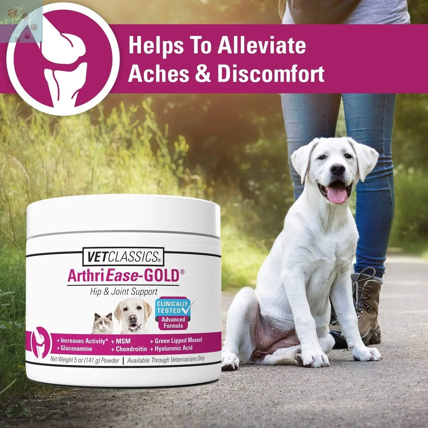 Vet Classics Arthriease-Gold Hip and Joint Support Supplement for Dogs and Cats – Powder Formula for Enhanced Flexibility and Joint Health – 5 Oz Vet Classics