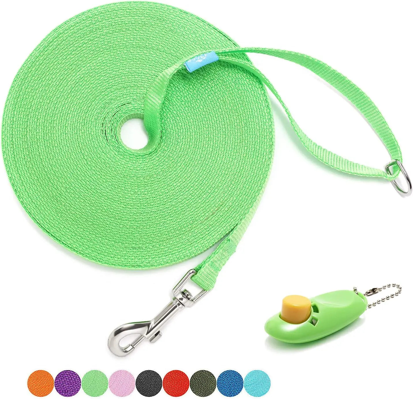 BAAPET 30-Foot Dog Training Leash with Clickers for Small, Medium, and Large Dogs or Cats - Purple Heima