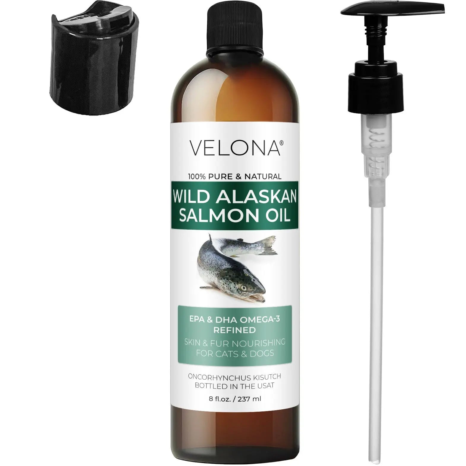 Velona Wild Alaskan Salmon Oil for Dogs and Cats - 2 Fl Oz and 1 Gallon Options, Rich in Omega-3 and EPA for Healthy Coat Does not apply