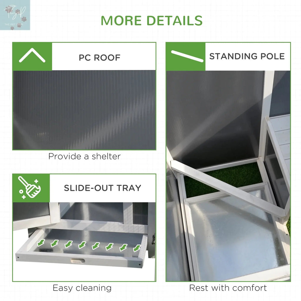 63-Inch Wooden Chicken Coop with Run and Nesting Box for Indoor and Outdoor Use PawHut