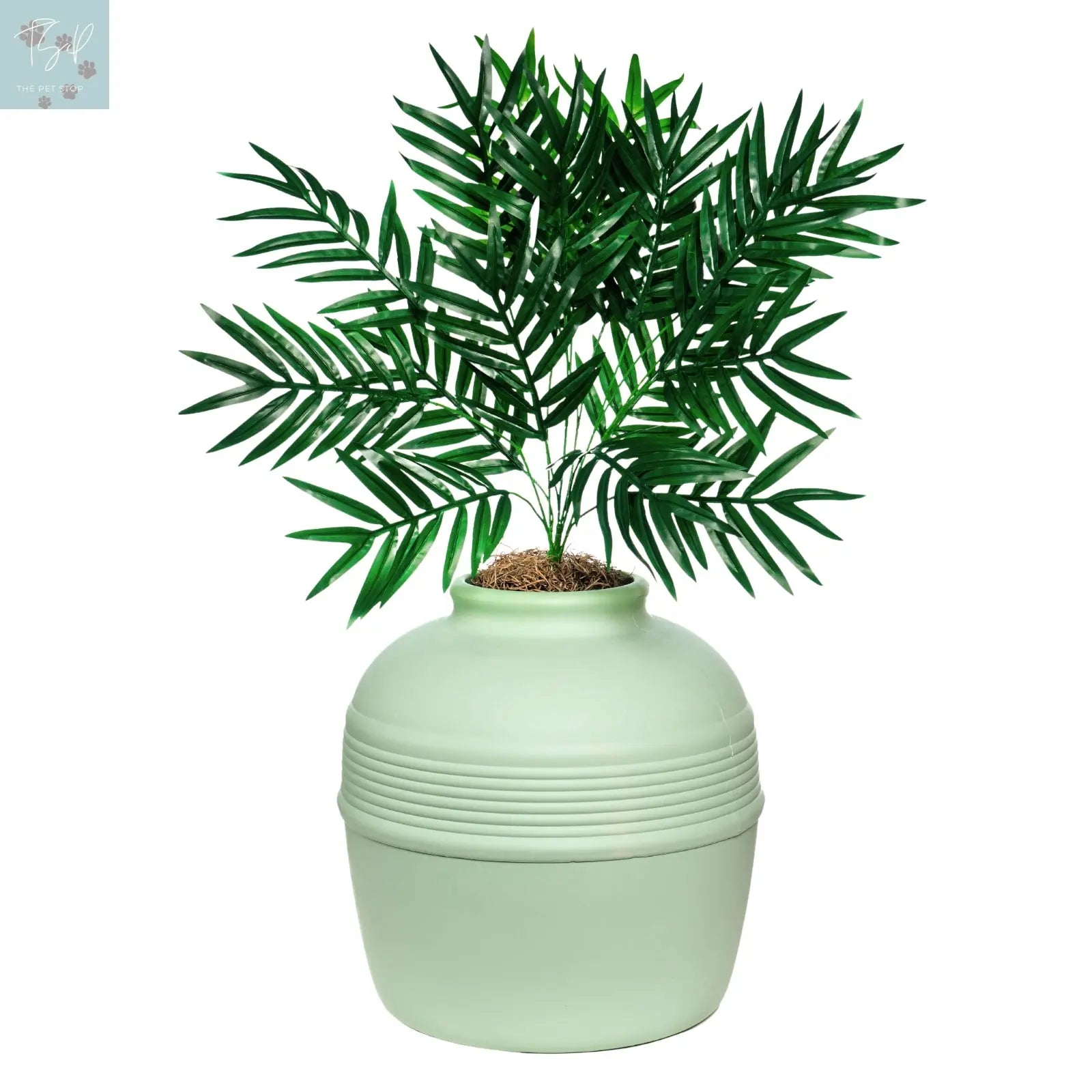 Discreet Litter Box Planter with Hooded Design and Artificial Plant for Pets Does not apply