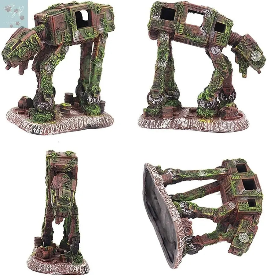 Ulifery Aquarium Decorations: Unique Walking Land Tank Ornament - Alien Fish Robot for Betta and Small Aquariums Ulifery