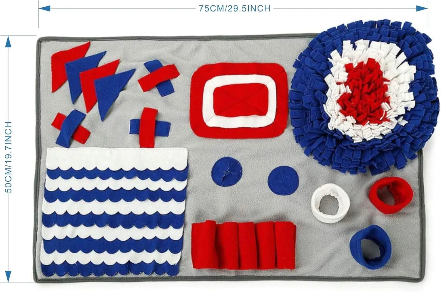 Brandname Miguo Interactive Pet Snuffle Mat for Dogs - Durable Slow Feeding Puzzle Toy, Encourages Natural Foraging Skills, Machine Washable (Grey Rectangle) Manufactuer