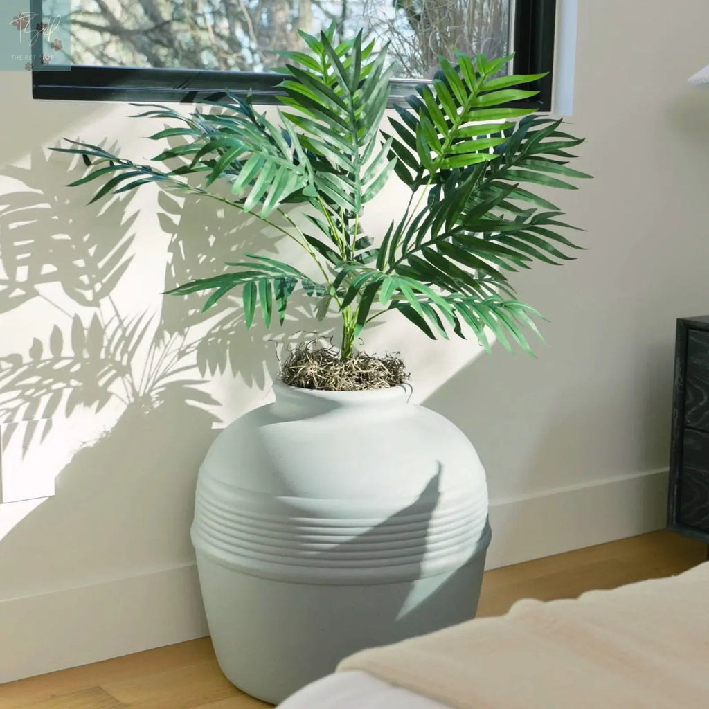 Discreet Litter Box Planter with Hooded Design and Artificial Plant for Pets Does not apply