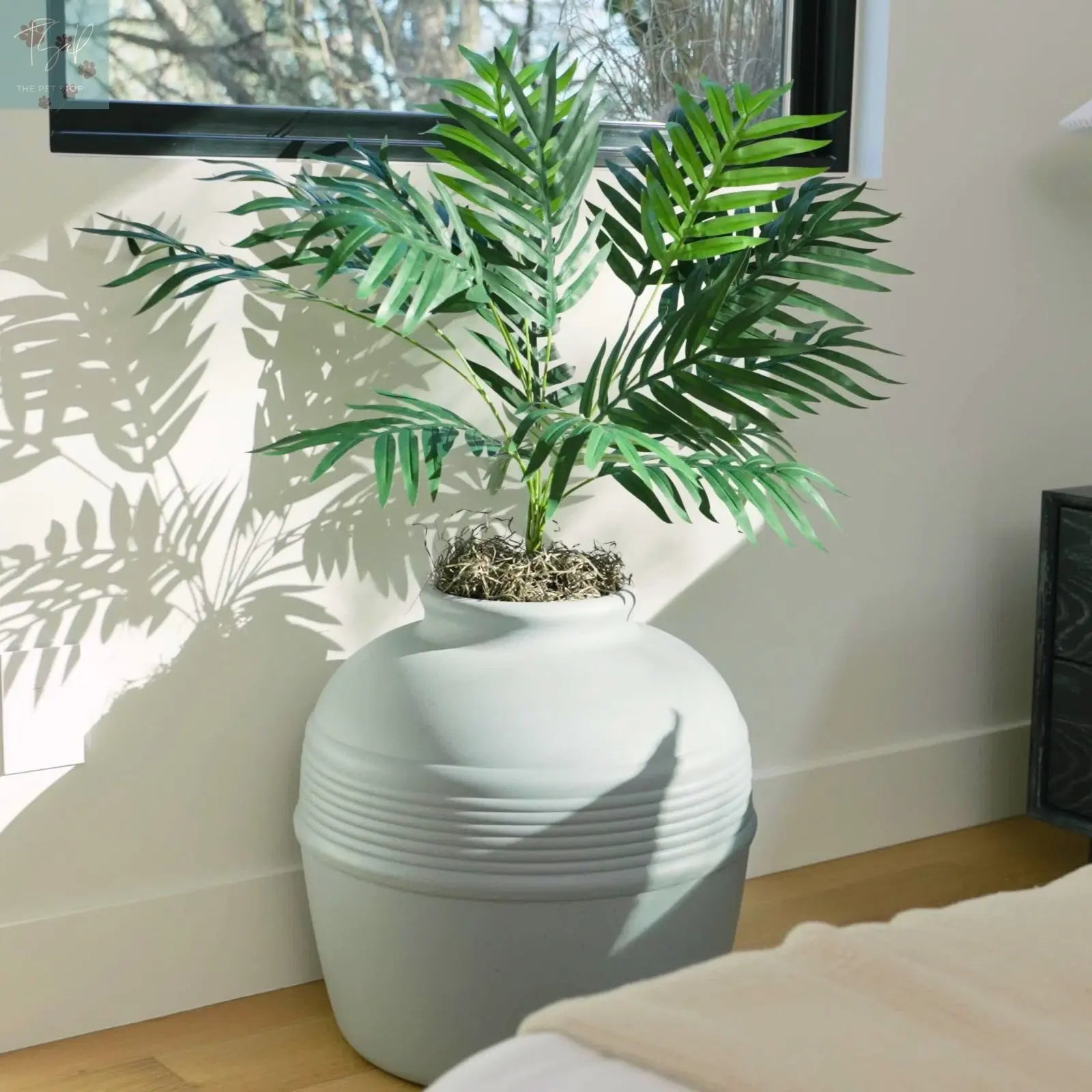 Discreet Litter Box Planter with Hooded Design and Artificial Plant for Pets Does not apply