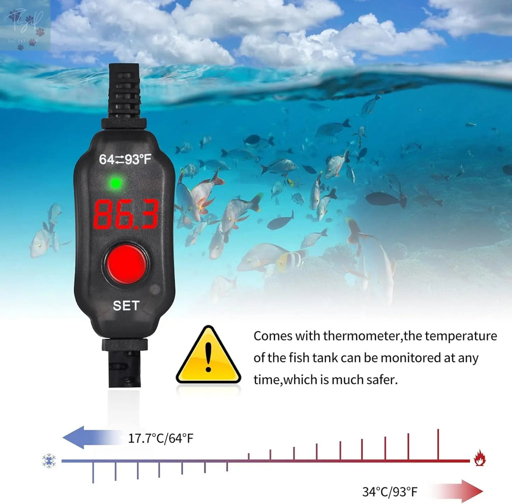 Small Aquarium Heater for 1-15 Gallon Tanks with Preset Temperature - Suitable for Betta, Turtles, and Both Saltwater and Freshwater - Available in 25W, 50W, and 100W Woliver