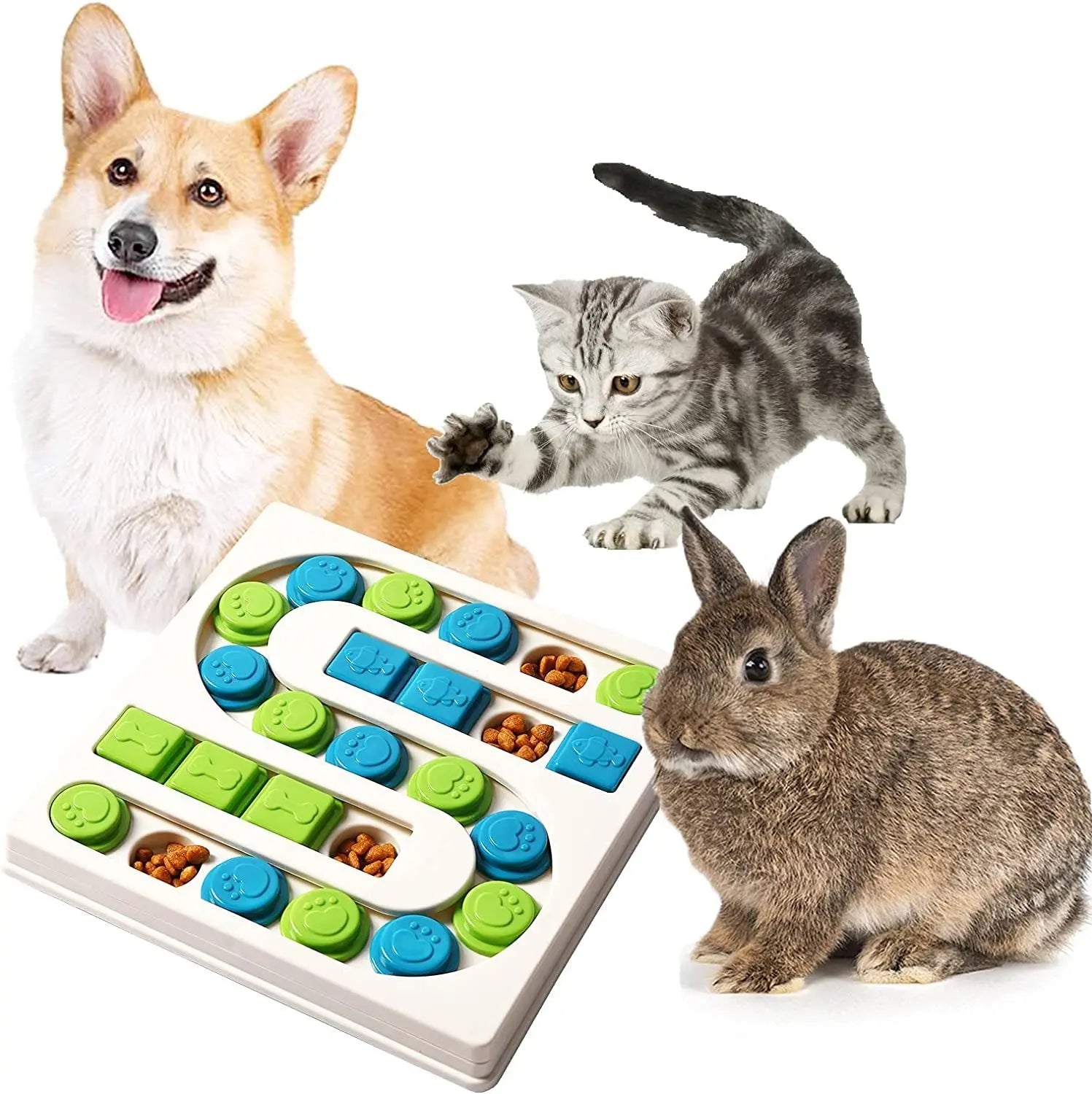 Smart Paws Interactive Pet Puzzle Toy with 25 Holes - Mental Stimulation Treat Dispenser and Enrichment Game for Dogs and Cats of All Sizes YILEPET