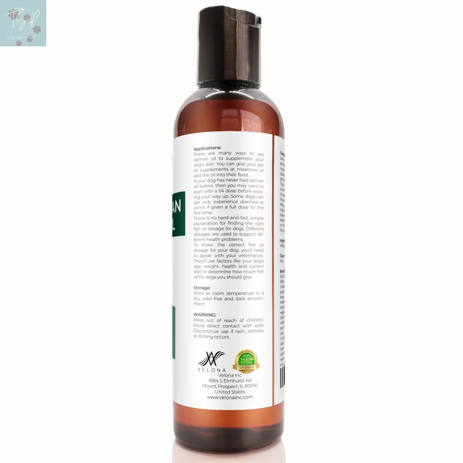 Velona Wild Alaskan Salmon Oil for Dogs and Cats - 2 Fl Oz and 1 Gallon Options, Rich in Omega-3 and EPA for Healthy Coat Does not apply