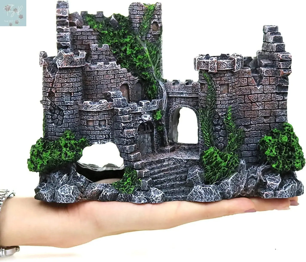 Eco-Friendly Resin Castle Aquarium Ornaments and Submarine Decorations for Betta Fish Tank Accessories ARIDA