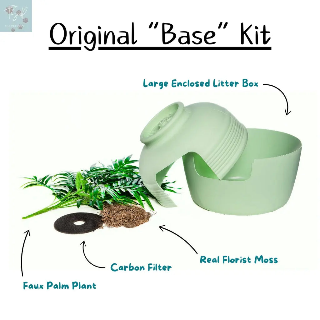 Discreet Litter Box Planter with Hooded Design and Artificial Plant for Pets Does not apply