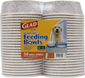 Glad for Pets Disposable Feeding Bowls for Small Dogs - Stylish Gray Pattern, 1.75 Cup Capacity, Perfect for Food and Water (Single Pack) Fetch for Pets