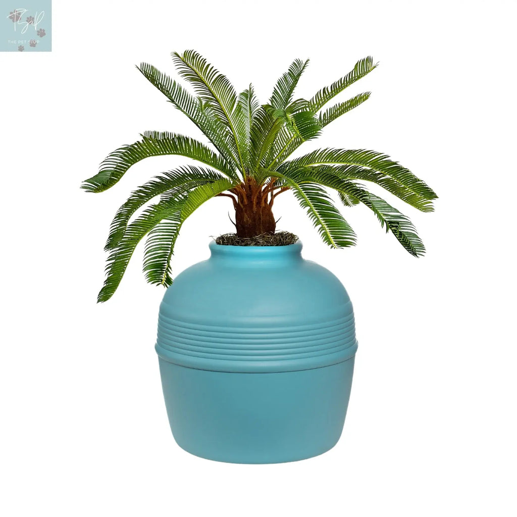 Discreet Litter Box Planter with Hooded Design and Artificial Plant for Pets Does not apply