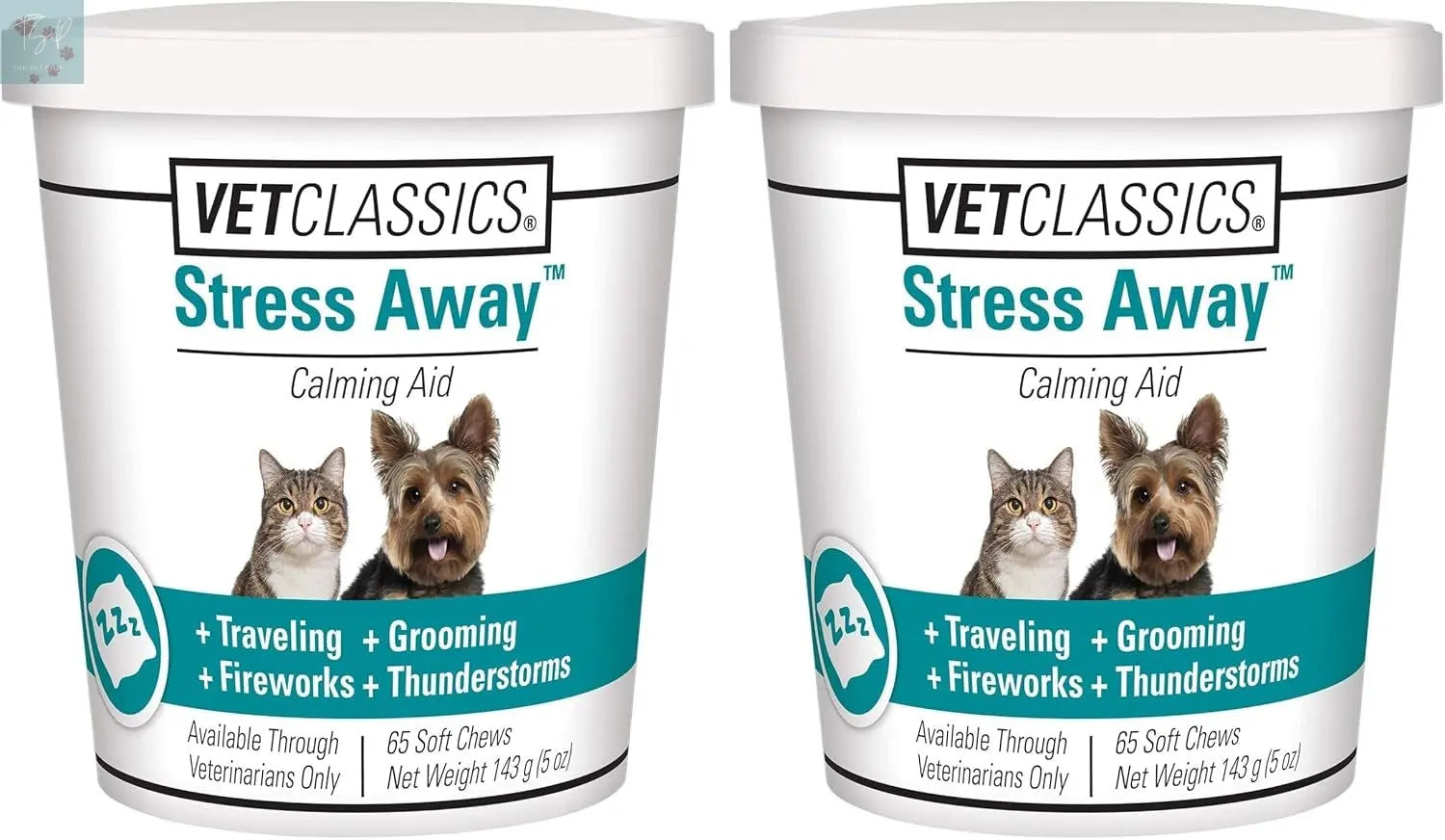 Vet Classics Stress Away Calming Supplement for Dogs and Cats – Soft Chews with Melatonin and Ginger – 65 Count Vet Classics