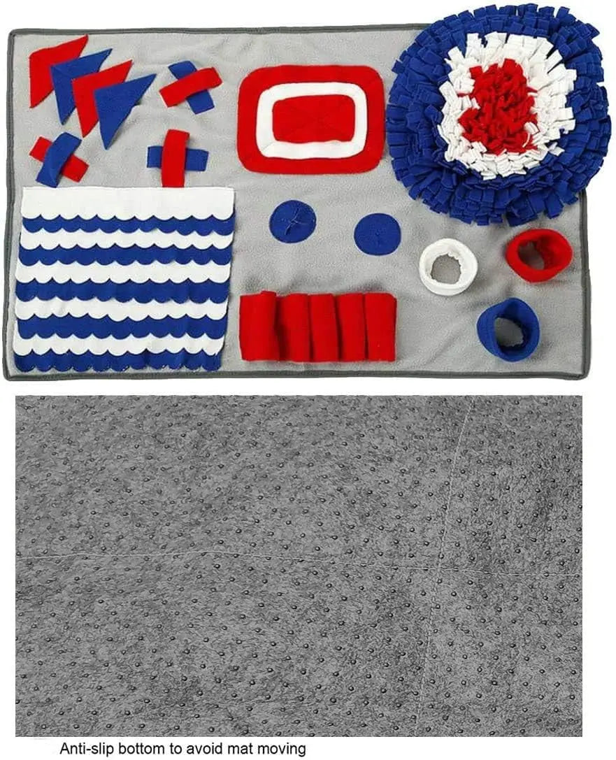 Brandname Miguo Interactive Pet Snuffle Mat for Dogs - Durable Slow Feeding Puzzle Toy, Encourages Natural Foraging Skills, Machine Washable (Grey Rectangle) Manufactuer