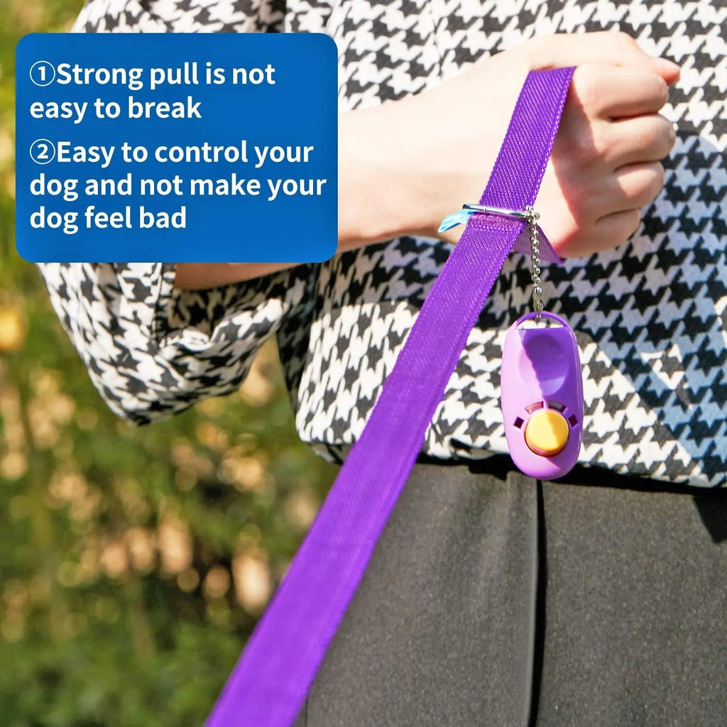 BAAPET 30-Foot Dog Training Leash with Clickers for Small, Medium, and Large Dogs or Cats - Purple Heima