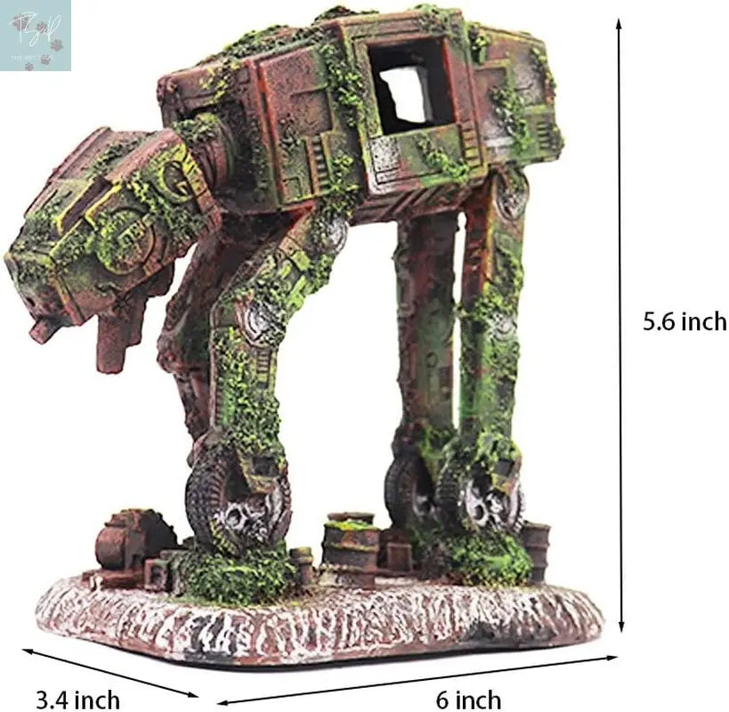 Ulifery Aquarium Decorations: Unique Walking Land Tank Ornament - Alien Fish Robot for Betta and Small Aquariums Ulifery