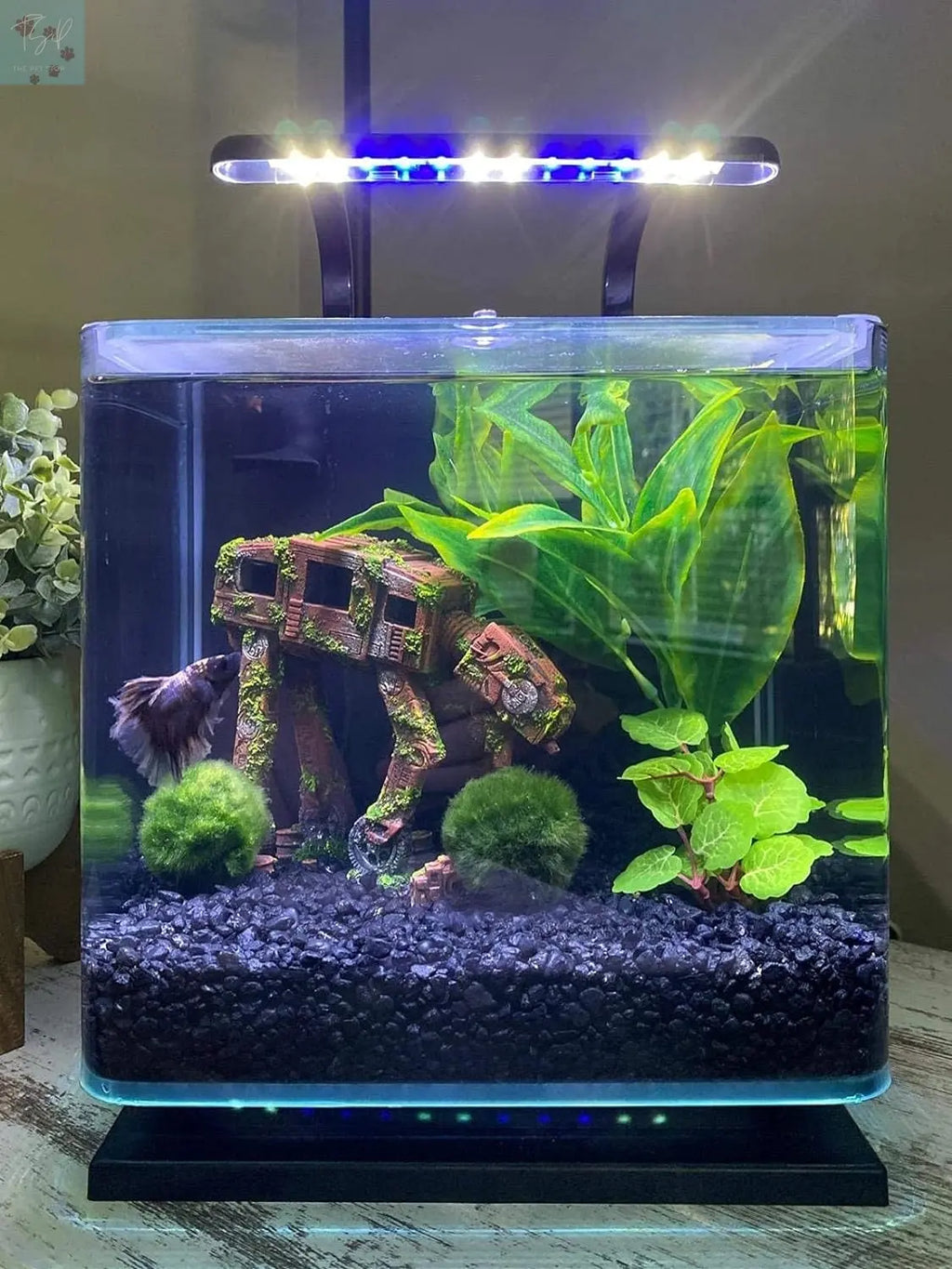Ulifery Aquarium Decorations: Unique Walking Land Tank Ornament - Alien Fish Robot for Betta and Small Aquariums Ulifery