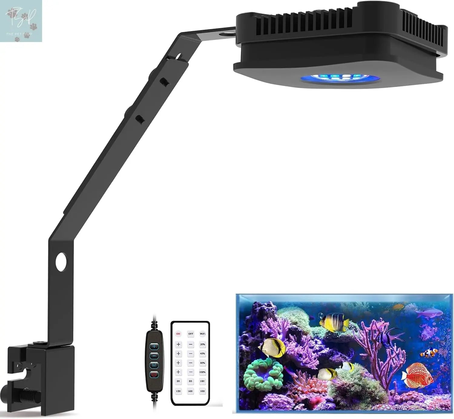 Lominie 6500K LED Aquarium Light for Planted Tanks with Remote Control and Gooseneck, Ideal for Freshwater Fish Tanks and Refugiums (A20 Freshwater) KOTO
