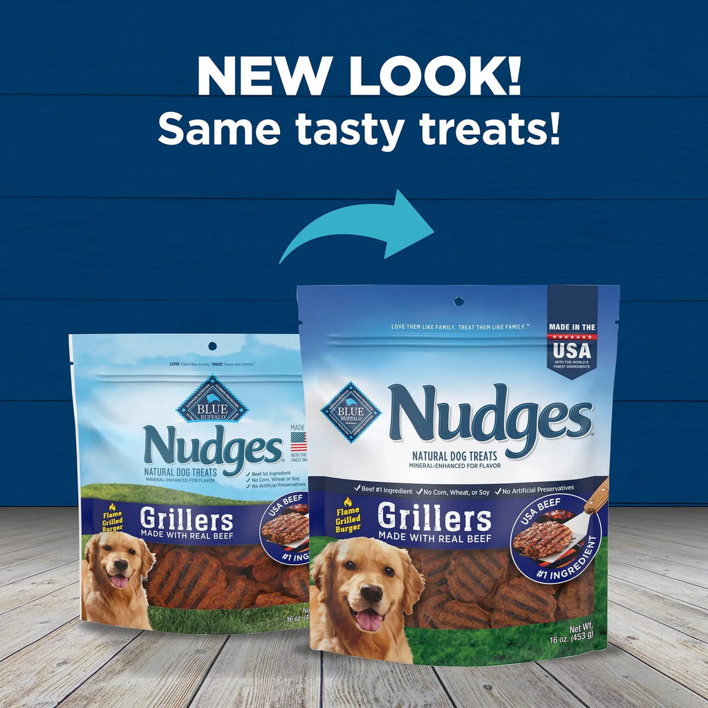 Blue Buffalo Nudges Grillers Natural Dog Treats with Real Beef - 16 oz of Pure Joy for Your Pup! Blue Buffalo