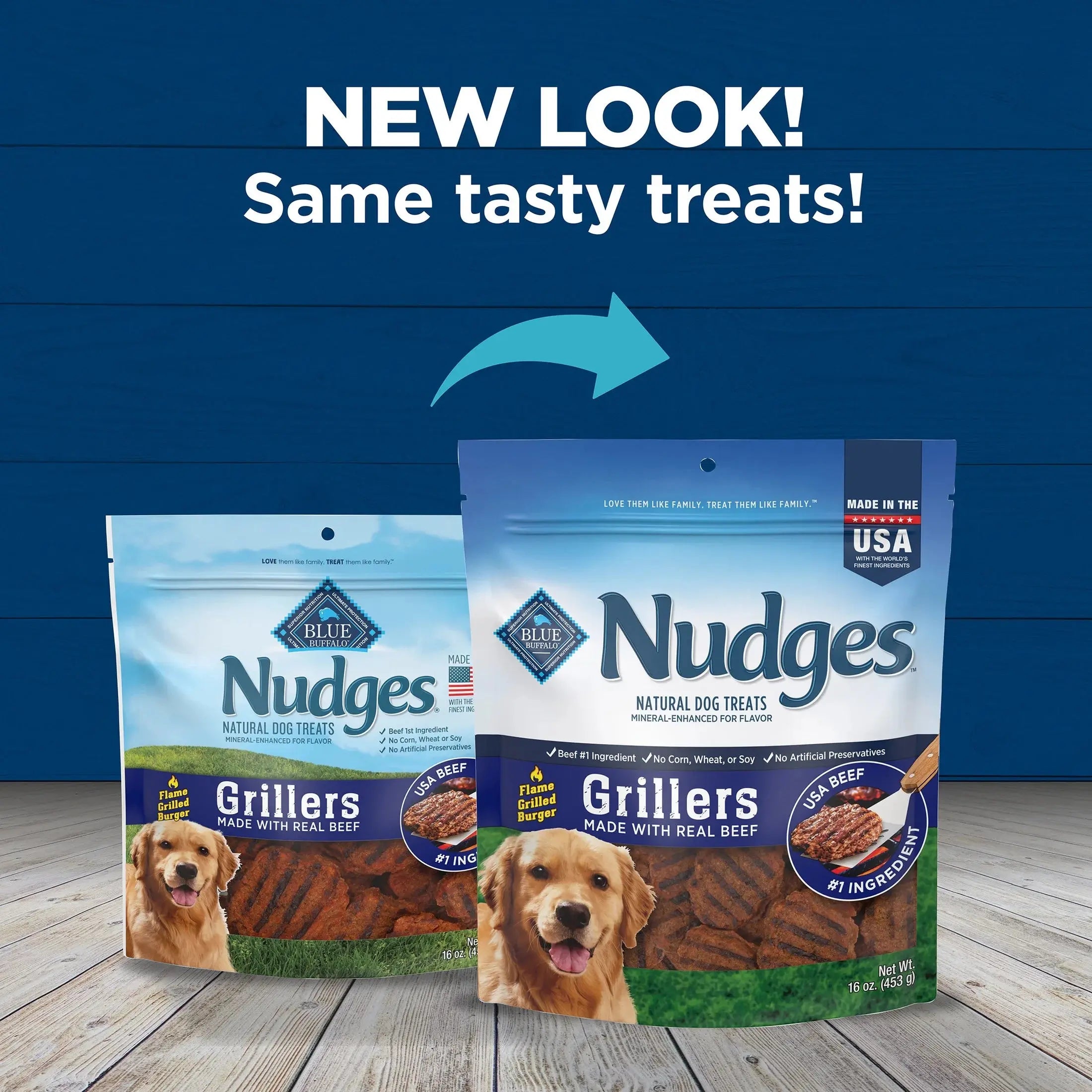 Blue Buffalo Nudges Grillers Natural Dog Treats with Real Beef - 16 oz of Pure Joy for Your Pup! Blue Buffalo