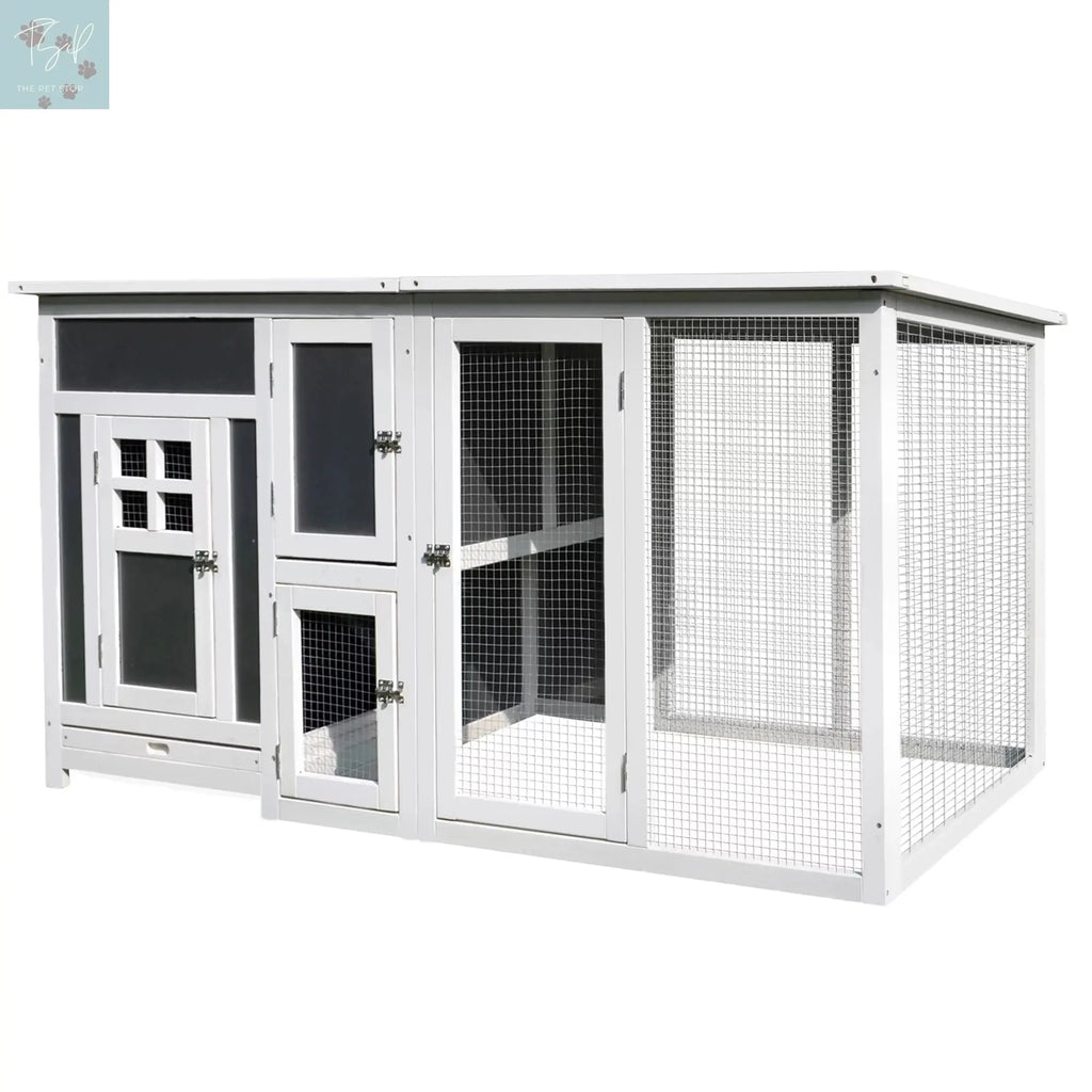 63-Inch Wooden Chicken Coop with Run and Nesting Box for Indoor and Outdoor Use PawHut