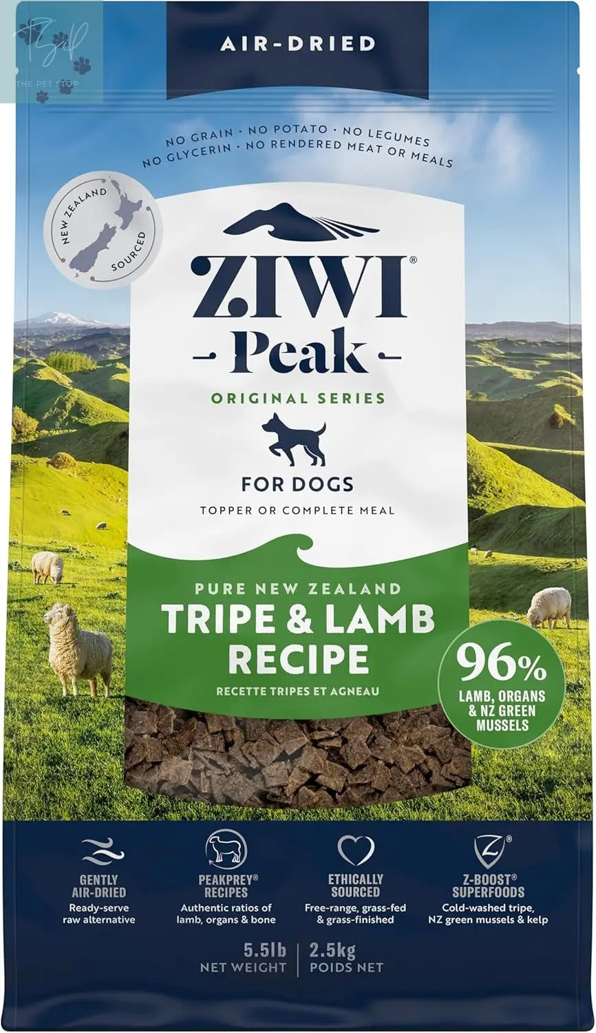 ZIWI Peak Air-Dried Dog Food - Tripe & Lamb Formula, All-Natural, High Protein, Grain-Free, Limited Ingredient with Superfoods (35.2 oz) ZIWI