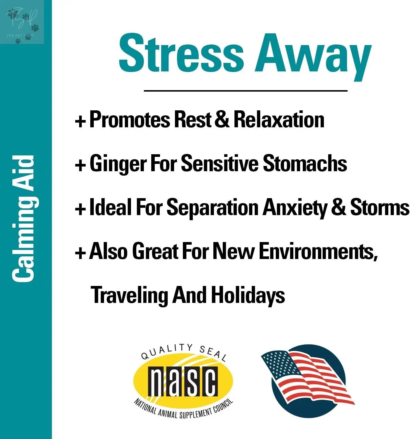 Vet Classics Stress Away Calming Supplement for Dogs and Cats – Soft Chews with Melatonin and Ginger – 65 Count Vet Classics