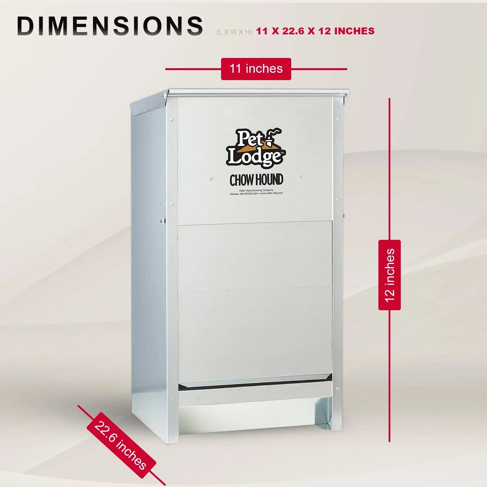 Automatic Pet Lodge Steel Dog Feeder with 25-Pound Capacity Miller Manufacturing Company