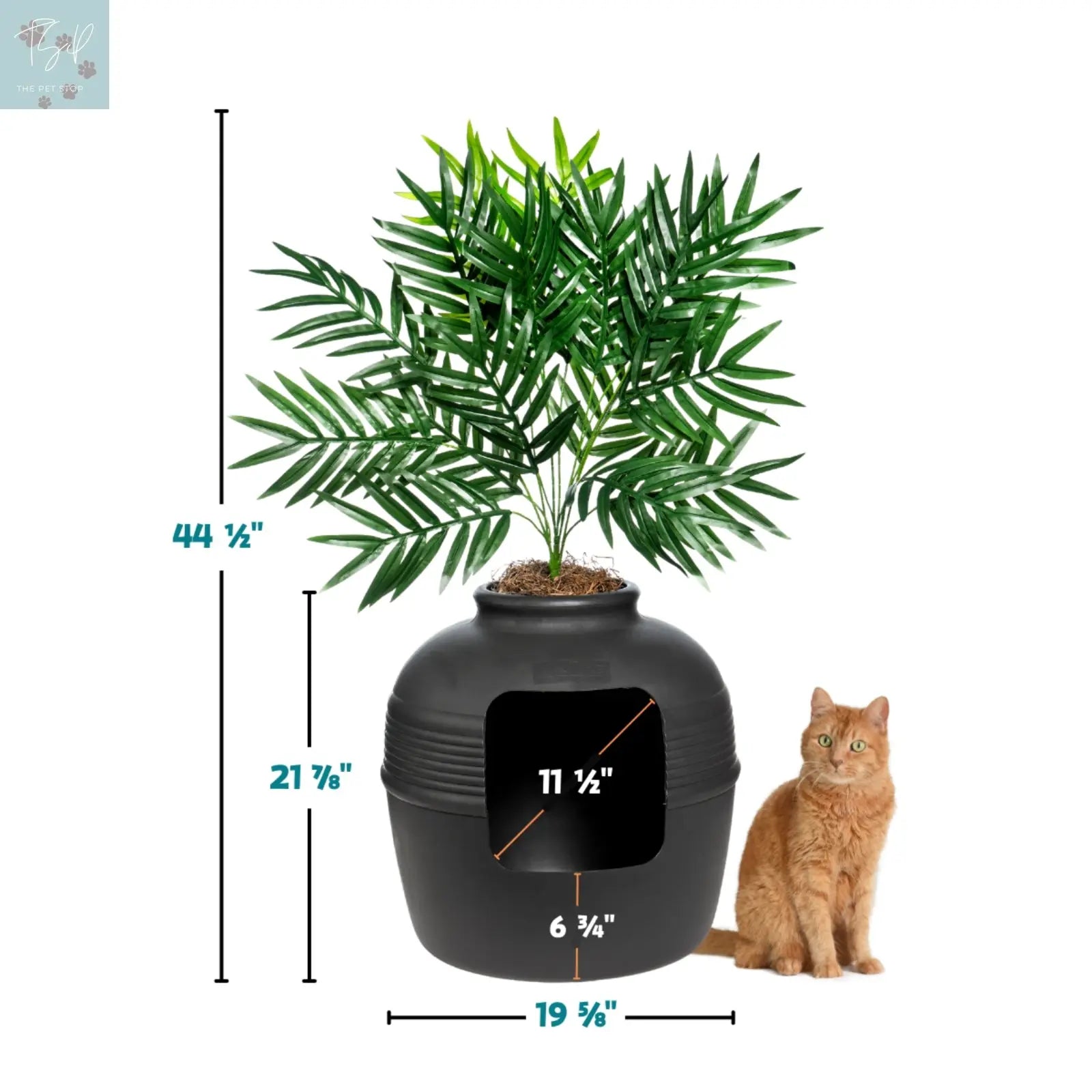 Discreet Litter Box Planter with Hooded Design and Artificial Plant for Pets Does not apply